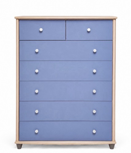 Blue natural wood tallboy - natural,