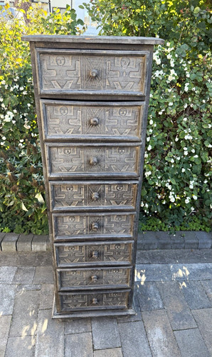 Tallboy wood chest drawers - wood,