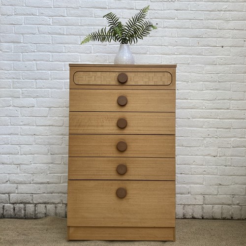 Vintage retro veneer tallboy - veneer,