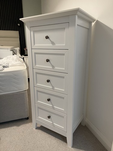 White tallboy chest 5 - white,