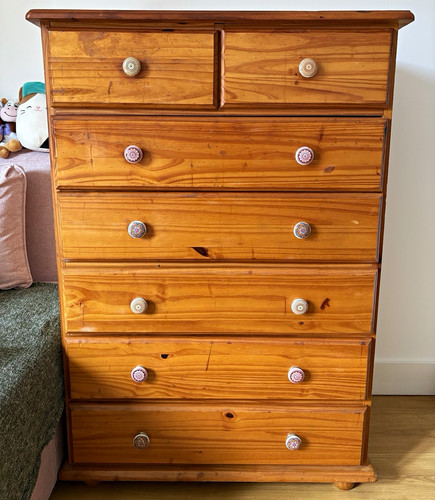 Solid pine chest drawers - pine,