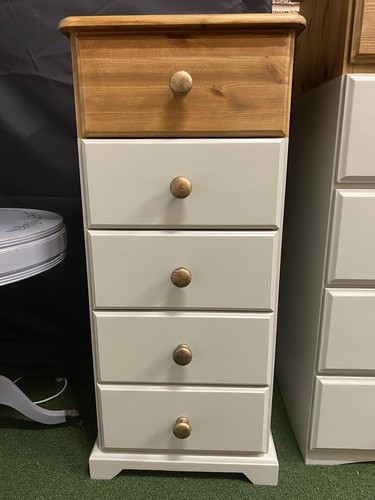 Solid pine tall boy drawer - pine,