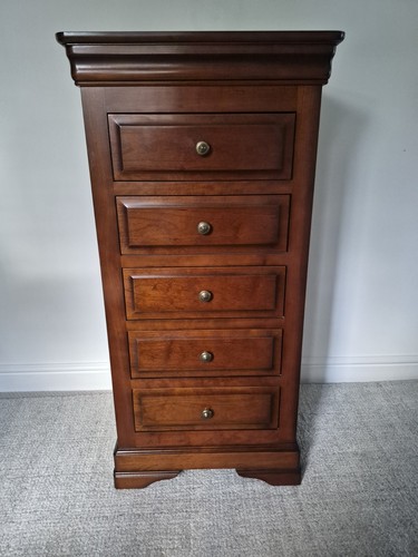 Dark wood drawer tallboy - dark,