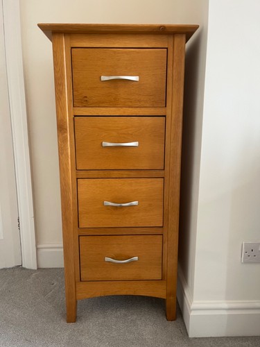 Oak tallboy chest drawers - oak,