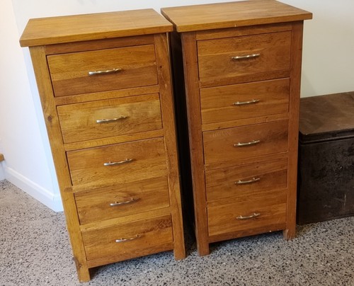 Oak tallboy chest - tallboy,