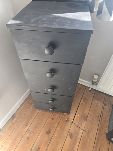 Black painted wood tallboy - painted,