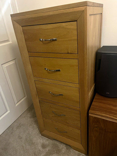 Tall boy oak effect - 5, drawer